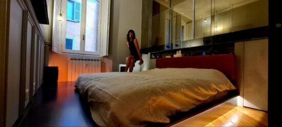 letto appartamento porta venezia architetto Alessandra Ferrari